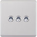 Selectric 5M-Plus Screwless Satin Chrome 3 Gang 10A 2 Way Toggle Switch