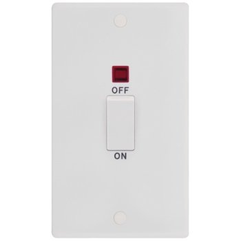 Selectric Smooth 2 Gang 45A DP Switch with Neon