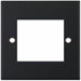 Selectric 5M Matt Black 1 Gang Euro Plate with Twin Aperture