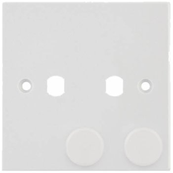 Selectric Square 1 Gang Twin Aperture Dimmer Plate with Matching Knobs