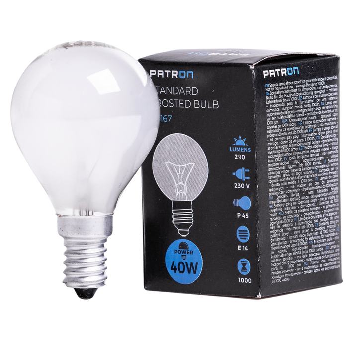 Patron - 05167 Incandescent Bulb E14 40W P45 230V FR
