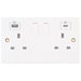 Selectric Square 2 Gang 13A Switched Socket with USB C and A Outlets