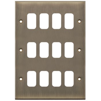 Selectric 7M-Pro GRID360 Antique Brass 12 Gang Faceplate
