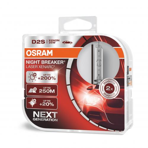 Osram 66140XNN-HCB Xen 35W Xenarc Night Breaker Laser Next Gen   D1S 85V 2 Halogen Bulbs