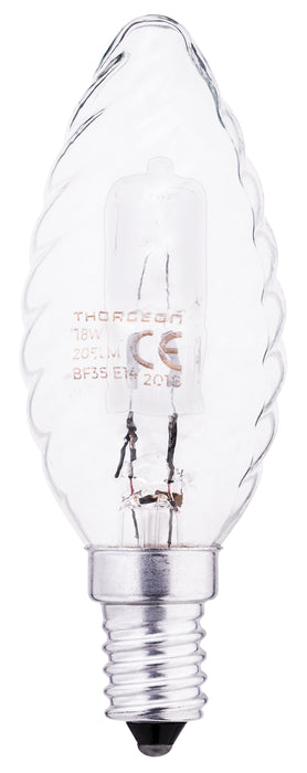 Thorgeon - 05259 Halogen Lamp 18W E14 BF35 240V Candle Twisted Clear