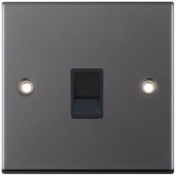 Selectric 5M Black Nickel 1 Gang RJ11 Socket with Black Insert