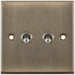 Selectric 7M-Pro Antique Brass 2 Gang 10A 2 Way Toggle Switch