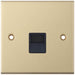 Selectric 5M Satin Brass 1 Gang Telephone Secondary Socket with Black Insert