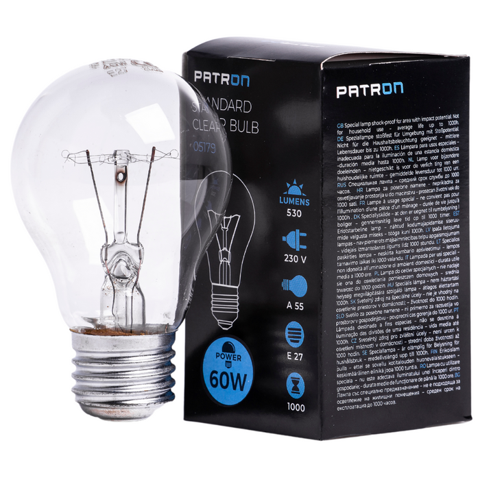 Patron - 05179 Incandescent Bulb E27 60W A55 230V CL