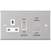 Selectric 5M Satin Chrome 45A DP Switch and 13A Switched Socket with White Insert