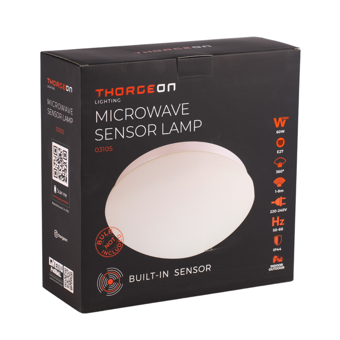 Thorgeon - 03105 Microwave Sensor Lamp 60Wmax E27 1-8m IP44