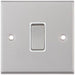 Selectric 7M-Pro Satin Chrome 1 Gang 10A 2 Way Switch with White Insert