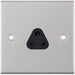 Selectric 5M Satin Chrome 1 Gang 2A Round Pin Socket with Black Insert