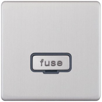 Selectric 5M-Plus Screwless Satin Chrome 13A Fused Connection Unit with Grey Insert