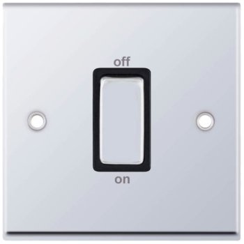 Selectric 7M-Pro Polished Chrome 1 Gang 45A DP Switch with Black Insert