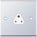 Selectric 5M Polished Chrome 1 Gang 2A Round Pin Socket with White Insert