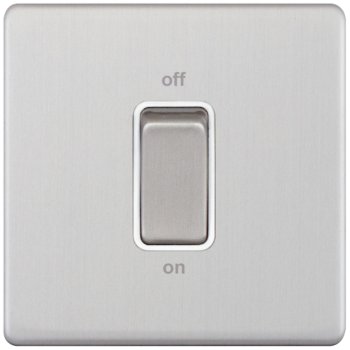 Selectric 5M-Plus Satin Chrome 1 Gang 45A DP Switch with White Insert