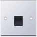 Selectric 7M-Pro Polished Chrome 1 Gang Telephone Secondary Socket with Black Insert