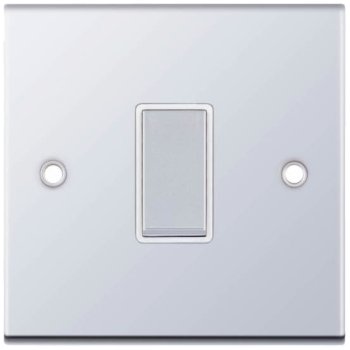 Selectric 5M Polished Chrome 1 Gang 10A Intermediate Switch with White Insert