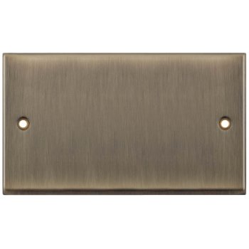 Selectric 7M-Pro Antique Brass 2 Gang Blank Plate