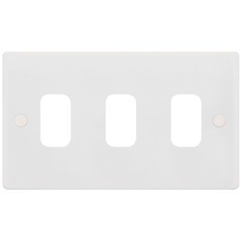 Selectric Smooth GRID360 3 Gang Faceplate