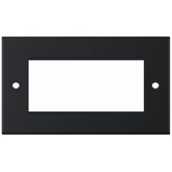 Selectric 5M Matt Black 2 Gang Euro Plate with Quad Aperture
