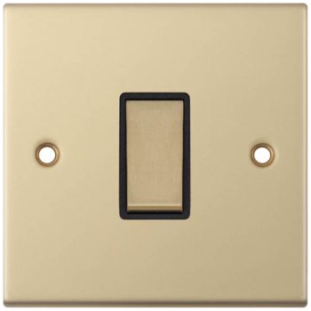 Selectric 5M Satin Brass 1 Gang 10A Intermediate Switch with Black Insert