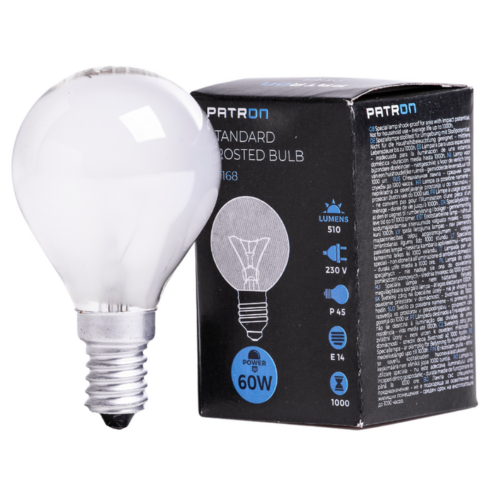 Patron - 05168 Incandescent Bulb E14 60W P45 230V FR
