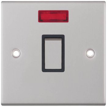 Selectric 5M Satin Chrome 1 Gang 20A DP Switch with Neon and Black Insert