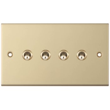 Selectric 5M Satin Brass 4 Gang 10A 2 Way Toggle Switch