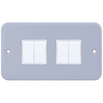 Selectric Metal Clad 4 Gang 10A 2 Way Switch