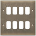 Selectric 5M GRID360 Antique Brass 8 Gang Faceplate