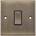Selectric 5M Antique Brass 1 Gang 10A Intermediate Switch with Black Insert