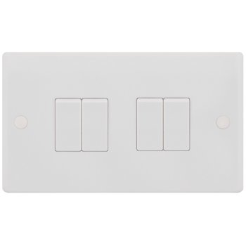 Selectric Smooth 4 Gang 10A 2 Way Switch