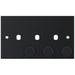 Selectric 5M Matt Black 2 Gang Triple Aperture Dimmer Plate with Matching Knobs