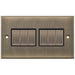 Selectric 5M Antique Brass 6 Gang 10A 2 Way Switch with Black Insert