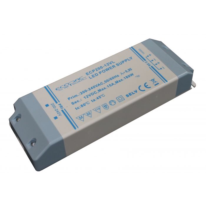 ECP200-VL-S - Ecopac Constant Voltage LED Driver ECP200-VL Series 180-200W 12-24V LED Driver Easy Control Gear - Easy Control Gear