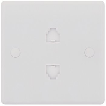 Selectric Smooth 2 Gang RJ11 Socket