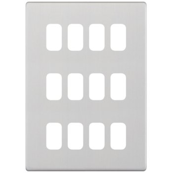 Selectric 5M-Plus GRID360 Satin Chrome 12 Gang Faceplate