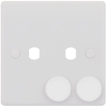 Selectric Smooth 1 Gang Twin Aperture Dimmer Plate with Matching Knobs