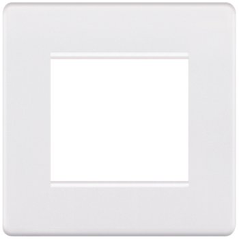 Selectric 5M-Plus Matt White 1 Gang Euro Plate with Twin Aperture