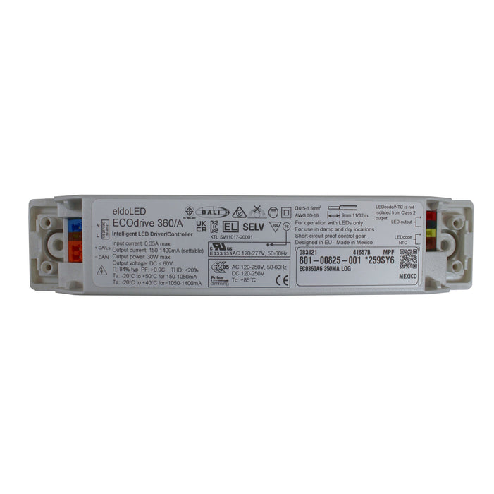 eldoLED ECOdrive 360/A6 - 30w DALI dimmable constant current LED driver with configuration - DISCONTINUED