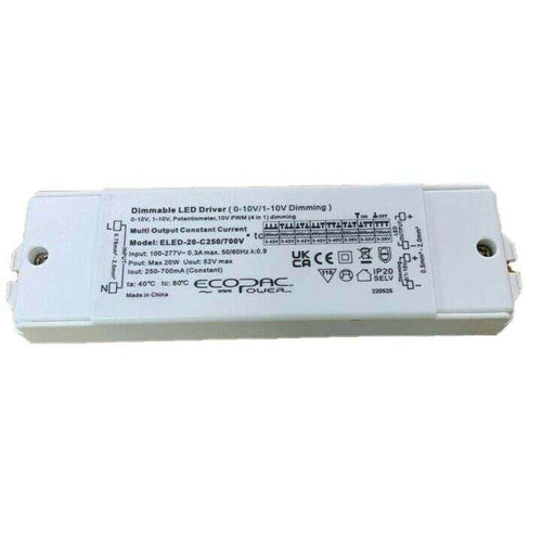 ELED-20-C250/700V 1-10V Dimmable 1-10V Dimmable LED Drivers Ecopac Power - Easy Control Gear