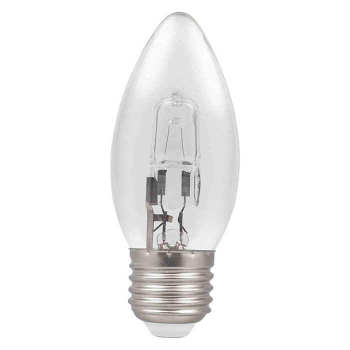 C28ES-H-CA - Candle 28w E27 240v Clear Energy Saving Halogen Light Bulb - 35mm - 0635635603502