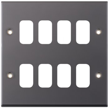 Selectric 7M-Pro GRID360 Black Nickel 8 Gang Faceplate