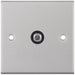 Selectric 5M Satin Chrome 1 Gang Satellite Socket with Black Insert