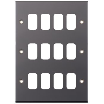 Selectric 7M-Pro GRID360 Black Nickel 12 Gang Faceplate