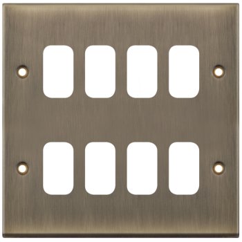 Selectric 7M-Pro GRID360 Antique Brass 8 Gang Faceplate