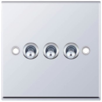 Selectric 7M-Pro Polished Chrome 3 Gang 10A 2 Way Toggle Switch