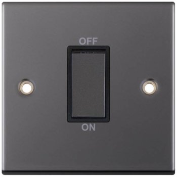 Selectric 5M Black Nickel 1 Gang 45A DP Switch with Black Insert